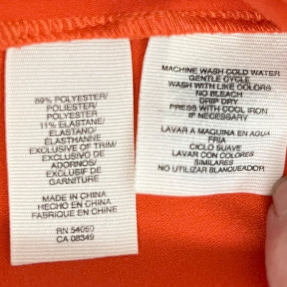 SALE! Rachel Roy Striking Orange & Navy Color Block Pullover Shift Dress~Size 12 - Picture 7 of 7